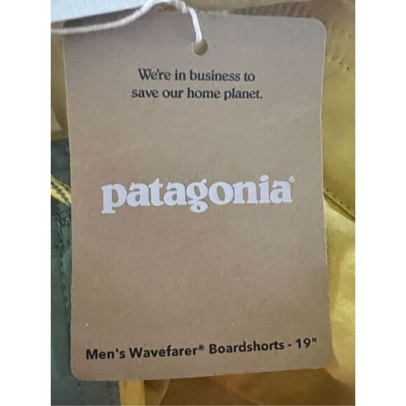 Patagonia Men's Surfboard Yellow Wavefarer Boardshort Swimwear Size 40 NWT - Picture 5 of 6